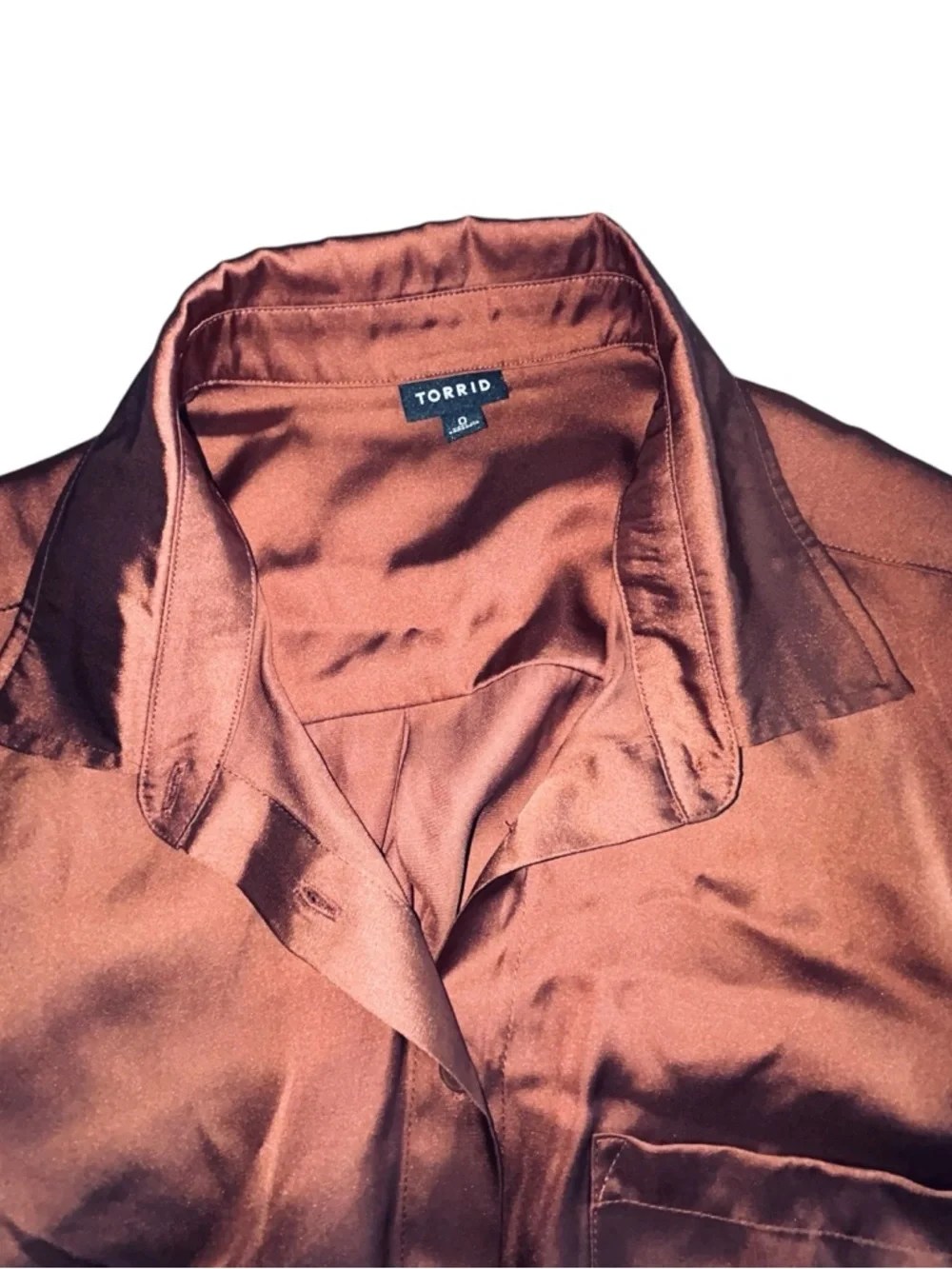 torrid Satin Relaxed Button-Up Shirt size large - Picture 8 of 9